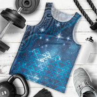 New Zealand Matariki Men Tank Top Taniko Aramoana With Maori Galaxy Sky Night LT9 - Polynesian Pride