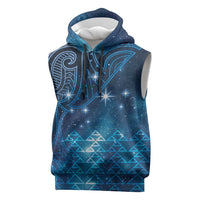 New Zealand Matariki Sleeveless Hoodie Taniko Aramoana With Maori Galaxy Sky Night LT9 Galaxy - Polynesian Pride