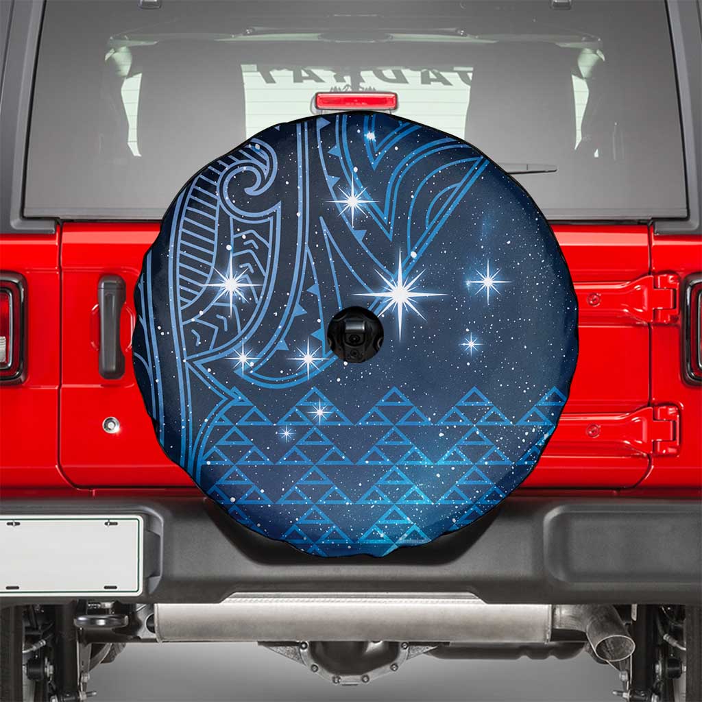 New Zealand Matariki Spare Tire Cover Taniko Aramoana With Maori Galaxy Sky Night LT9 - Polynesian Pride