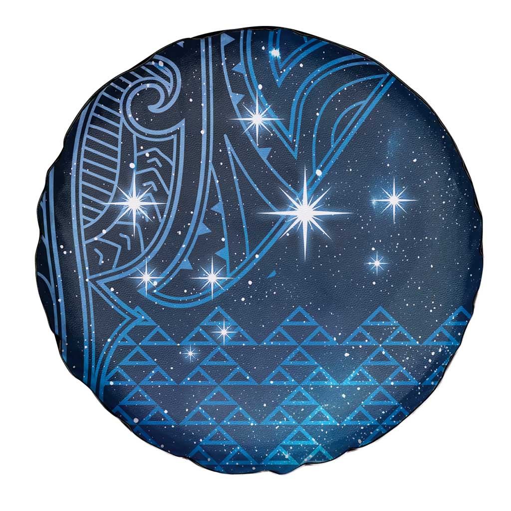 New Zealand Matariki Spare Tire Cover Taniko Aramoana With Maori Galaxy Sky Night LT9 - Polynesian Pride