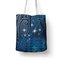 New Zealand Matariki Tote Bag Taniko Aramoana With Maori Galaxy Sky Night LT9 - Polynesian Pride