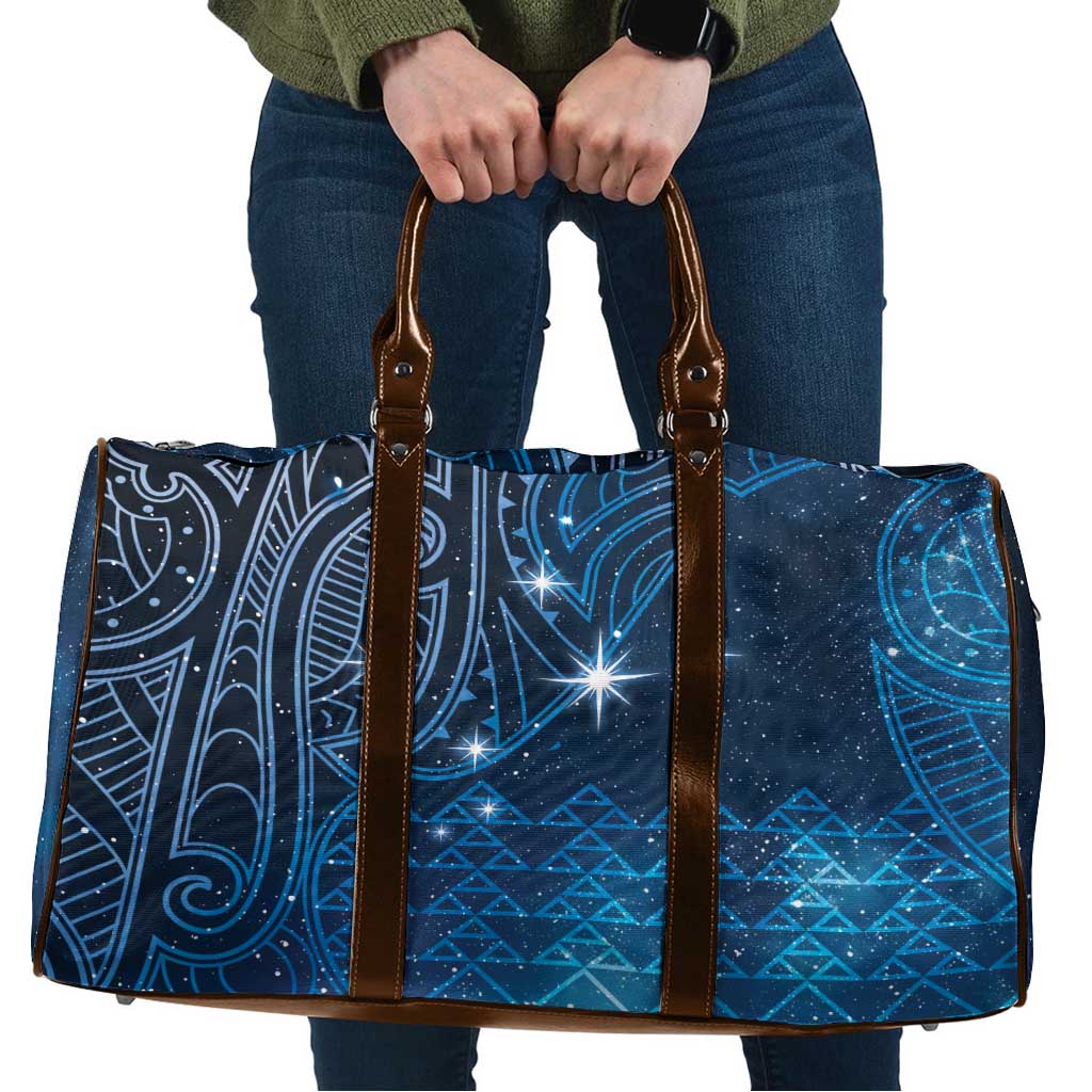 New Zealand Matariki Travel Bag Taniko Aramoana With Maori Galaxy Sky Night LT9 Galaxy - Polynesian Pride
