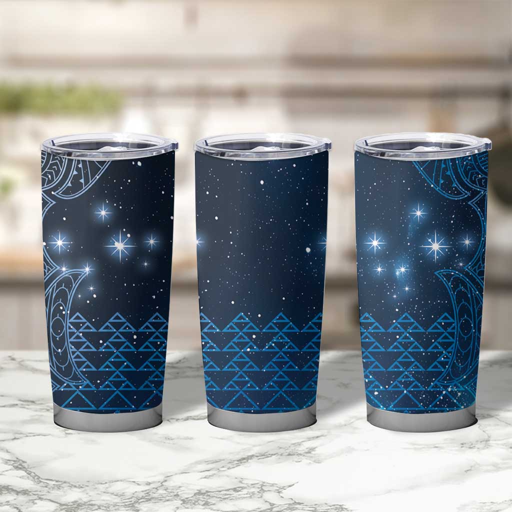 New Zealand Matariki Tumbler Cup Taniko Aramoana With Maori Galaxy Sky Night LT9 - Polynesian Pride