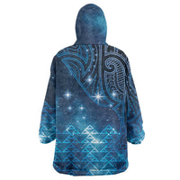 New Zealand Matariki Wearable Blanket Hoodie Taniko Aramoana With Maori Galaxy Sky Night LT9 - Polynesian Pride