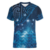 New Zealand Matariki Women V-Neck T-Shirt Taniko Aramoana With Maori Galaxy Sky Night LT9 Female Galaxy - Polynesian Pride