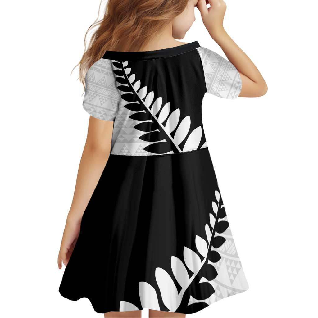 New Zealand Silver Fern Niho Taniwha Family Matching Off Shoulder Short Dress and Hawaiian Shirt LT9 - Polynesian Pride