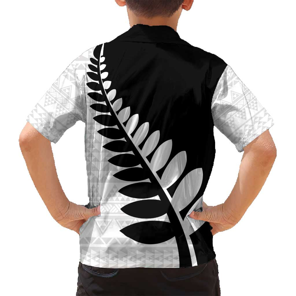 New Zealand Silver Fern Niho Taniwha Family Matching Tank Maxi Dress and Hawaiian Shirt LT9 - Polynesian Pride
