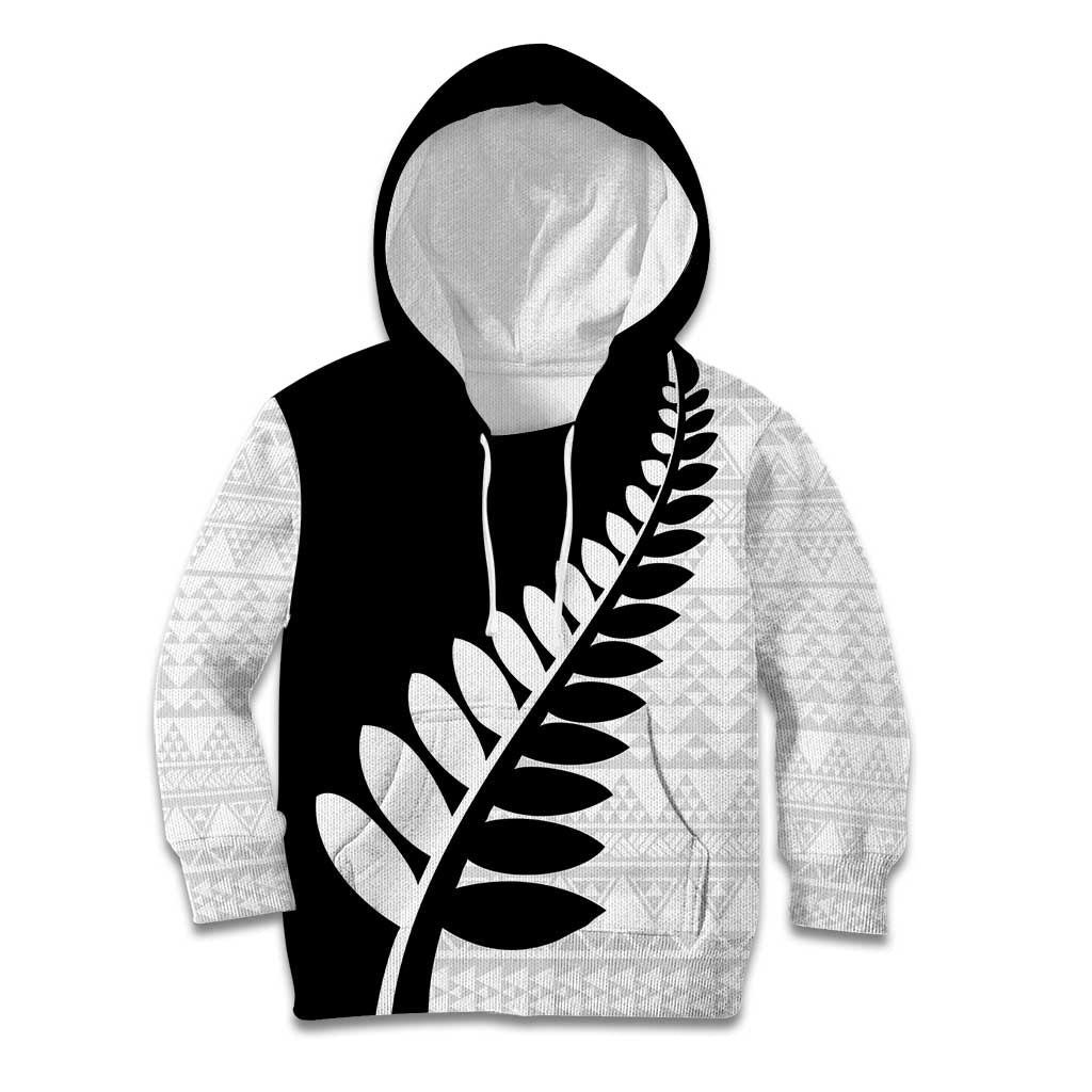 New Zealand Silver Fern Niho Taniwha Kid Hoodie LT9 Hoodie Black - Polynesian Pride