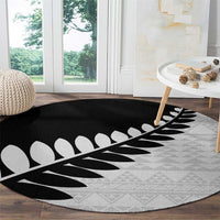 New Zealand Silver Fern Niho Taniwha Round Carpet LT9 - Polynesian Pride