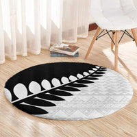 New Zealand Silver Fern Niho Taniwha Round Carpet LT9 - Polynesian Pride