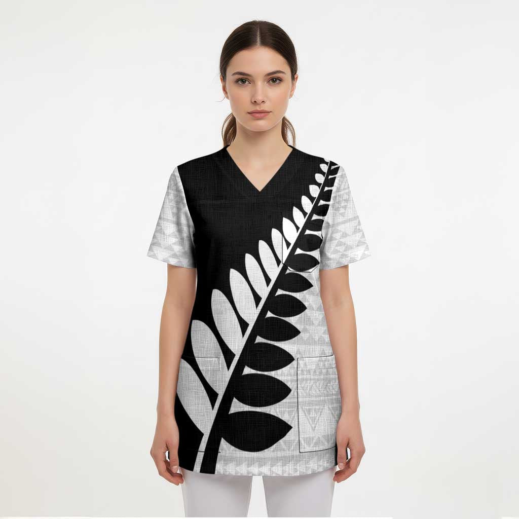 New Zealand Silver Fern Niho Taniwha Scrub Top LT9 - Polynesian Pride