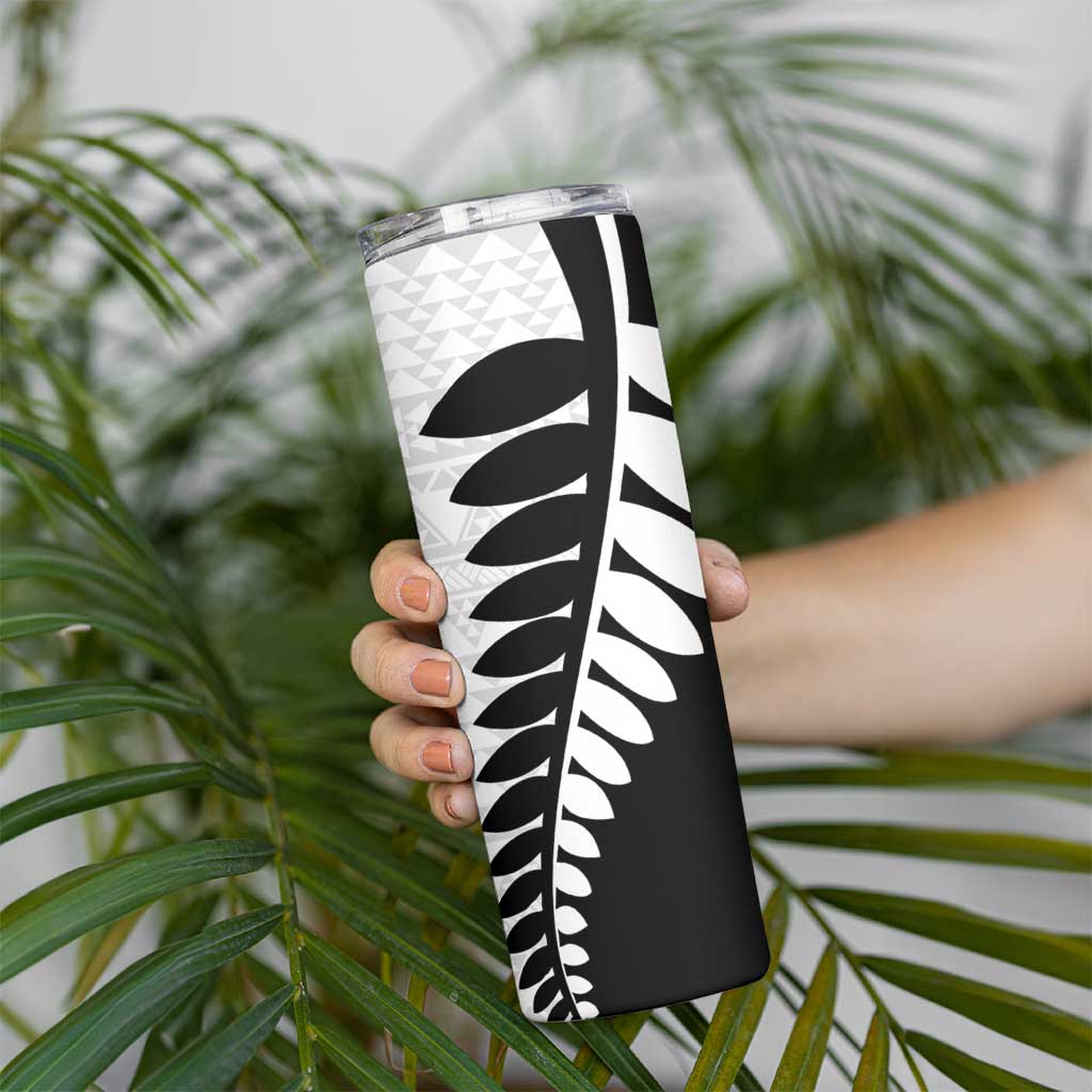 New Zealand Silver Fern Niho Taniwha Skinny Tumbler LT9 - Polynesian Pride