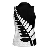 New Zealand Silver Fern Niho Taniwha Women Sleeveless Polo Shirt LT9 - Polynesian Pride