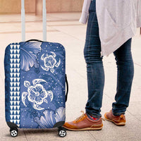 Blue Hibiscus Turle Luggage Cover Hawaiian Style Tribal Tapa Pattern LT9 Blue - Polynesian Pride