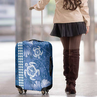 Blue Hibiscus Turle Luggage Cover Hawaiian Style Tribal Tapa Pattern LT9 - Polynesian Pride