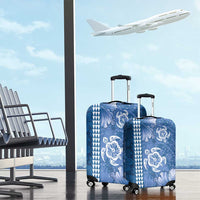 Blue Hibiscus Turle Luggage Cover Hawaiian Style Tribal Tapa Pattern LT9 - Polynesian Pride