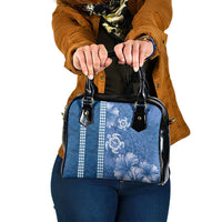 Blue Hibiscus Turle Shoulder Handbag Hawaiian Style Tribal Tapa Pattern LT9 One Size Blue - Polynesian Pride