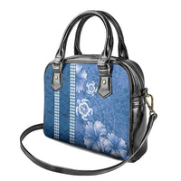 Blue Hibiscus Turle Shoulder Handbag Hawaiian Style Tribal Tapa Pattern LT9 - Polynesian Pride