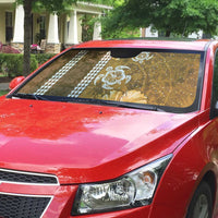 Gold Hibiscus Turle Auto Sun Shade Hawaiian Style Tribal Tapa Pattern LT9 - Polynesian Pride