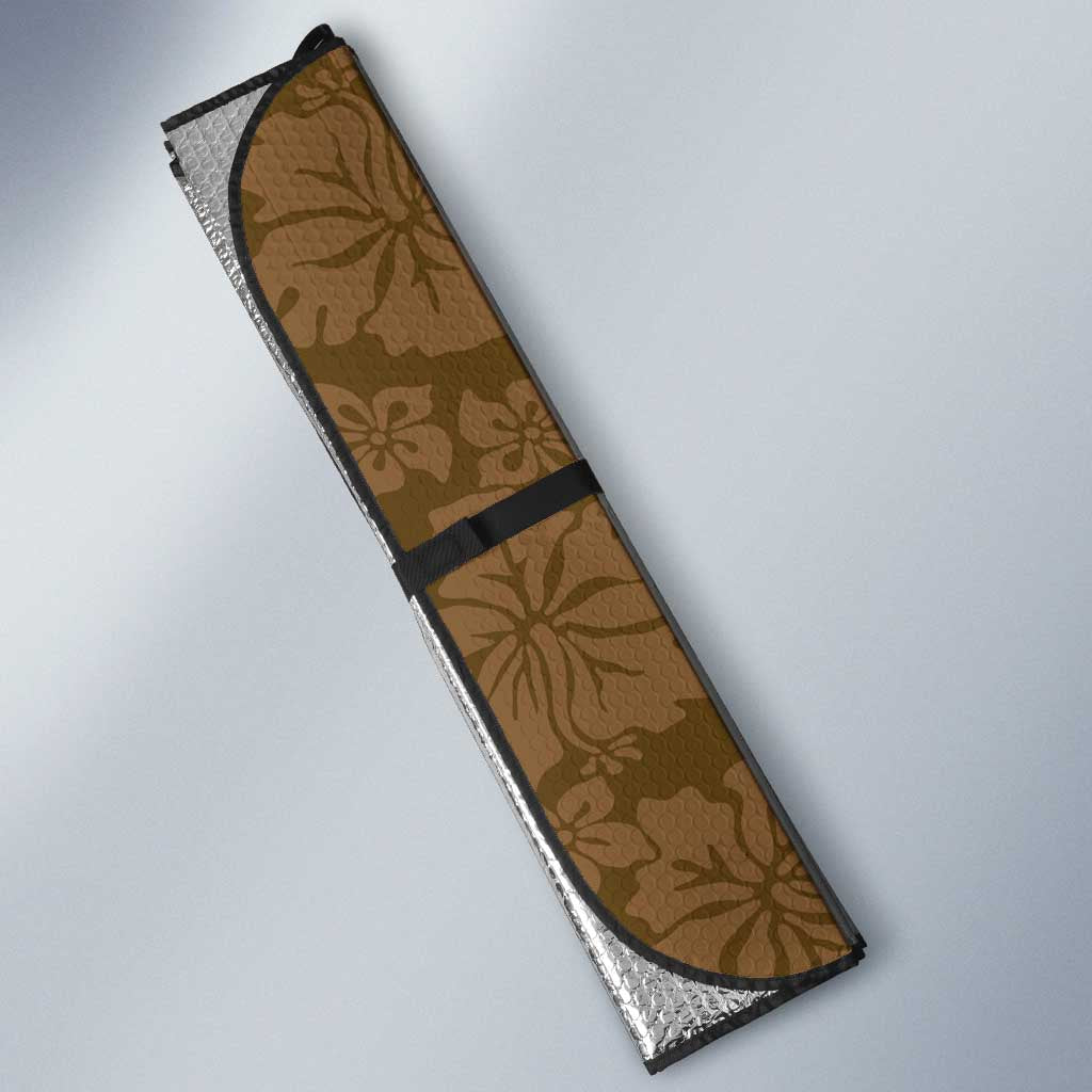 Gold Hibiscus Turle Auto Sun Shade Hawaiian Style Tribal Tapa Pattern LT9 - Polynesian Pride
