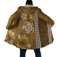Gold Hibiscus Turle Cloak Hawaiian Style Tribal Tapa Pattern - Polynesian Pride