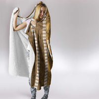 Gold Hibiscus Turle Hooded Blanket Hawaiian Style Tribal Tapa Pattern
