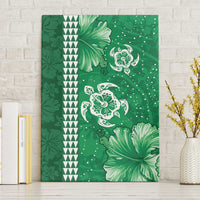 Green Hibiscus Turle Canvas Wall Art Hawaiian Style Tribal Tapa Pattern LT9 Without Frame Green - Polynesian Pride