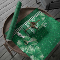 Green Hibiscus Turle Wrapping Paper Hawaiian Style Tribal Tapa Pattern LT9 - Polynesian Pride