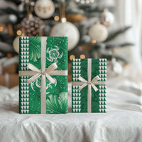 Green Hibiscus Turle Wrapping Paper Hawaiian Style Tribal Tapa Pattern LT9 - Polynesian Pride