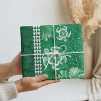 Green Hibiscus Turle Wrapping Paper Hawaiian Style Tribal Tapa Pattern LT9 - Polynesian Pride