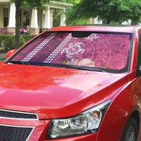 Pink Hibiscus Turle Auto Sun Shade Hawaiian Style Tribal Tapa Pattern - Polynesian Pride