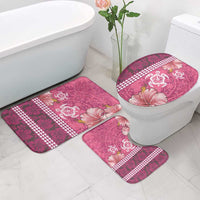 Pink Hibiscus Turle Bathroom Set Hawaiian Style Tribal Tapa Pattern LT9 - Polynesian Pride