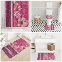 Pink Hibiscus Turle Bathroom Set Hawaiian Style Tribal Tapa Pattern LT9 - Polynesian Pride