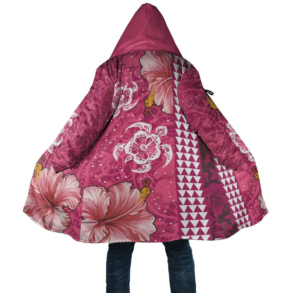 Pink Hibiscus Turle Cloak Hawaiian Style Tribal Tapa Pattern LT9 Unisex Pink - Polynesian Pride