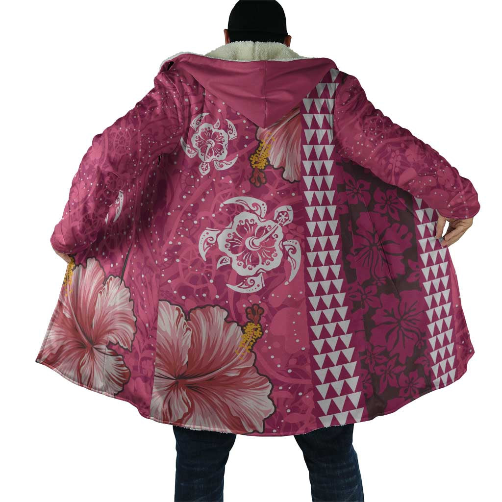 Pink Hibiscus Turle Cloak Hawaiian Style Tribal Tapa Pattern LT9 - Polynesian Pride