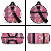 Pink Hibiscus Turtle Duffle Bag Hawaiian Style Tribal Tapa Pattern LT9 - Polynesian Pride