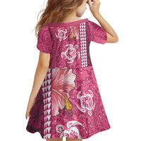 Pink Hibiscus Turle Family Matching Mermaid Dress and Hawaiian Shirt Hawaiian Style Tribal Tapa Pattern LT9 - Polynesian Pride