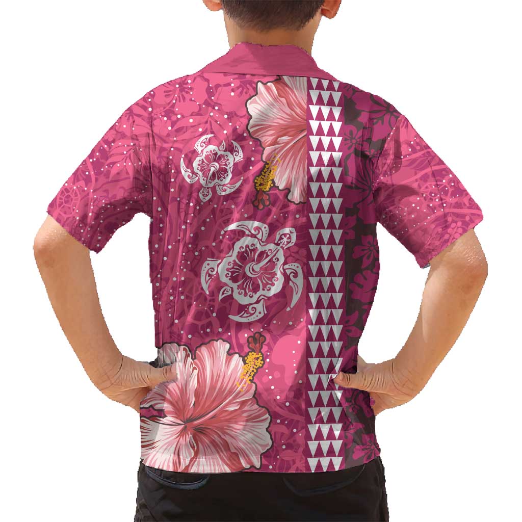 Pink Hibiscus Turle Family Matching Puletasi and Hawaiian Shirt Hawaiian Style Tribal Tapa Pattern LT9 - Polynesian Pride