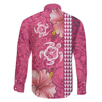 Pink Hibiscus Turle Family Matching Puletasi and Hawaiian Shirt Hawaiian Style Tribal Tapa Pattern LT9 - Polynesian Pride