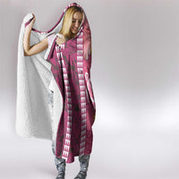 Pink Hibiscus Turle Hooded Blanket Hawaiian Style Tribal Tapa Pattern
