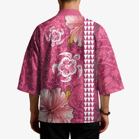 Pink Hibiscus Turle Kimono Hawaiian Style Tribal Tapa Pattern LT9 - Polynesian Pride