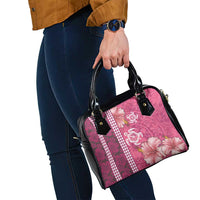 Pink Hibiscus Turle Shoulder Handbag Hawaiian Style Tribal Tapa Pattern LT9 - Polynesian Pride