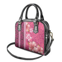 Pink Hibiscus Turle Shoulder Handbag Hawaiian Style Tribal Tapa Pattern LT9 - Polynesian Pride