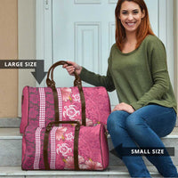 Pink Hibiscus Turle Travel Bag Hawaiian Style Tribal Tapa Pattern - Polynesian Pride