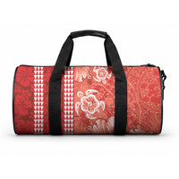 Red Hibiscus Turtle Duffle Bag Hawaiian Style Tribal Tapa Pattern LT9 One size Red - Polynesian Pride