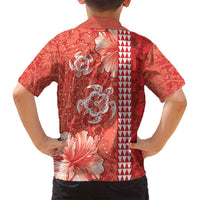 Red Hibiscus Turle Family Matching Puletasi and Hawaiian Shirt Hawaiian Style Tribal Tapa Pattern LT9 - Polynesian Pride