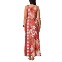 Red Hibiscus Turle Family Matching Tank Maxi Dress and Hawaiian Shirt Hawaiian Style Tribal Tapa Pattern LT9 - Polynesian Pride