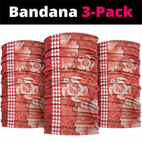 Red Hibiscus Turle Neck Gaiter Hawaiian Style Tribal Tapa Pattern LT9 package One Size: 25*50cm Red - Polynesian Pride