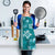 Teal Hibiscus Turle Apron Hawaiian Style Tribal Tapa Pattern - Polynesian Pride