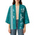 Teal Hibiscus Turle Kimono Hawaiian Style Tribal Tapa Pattern - Polynesian Pride